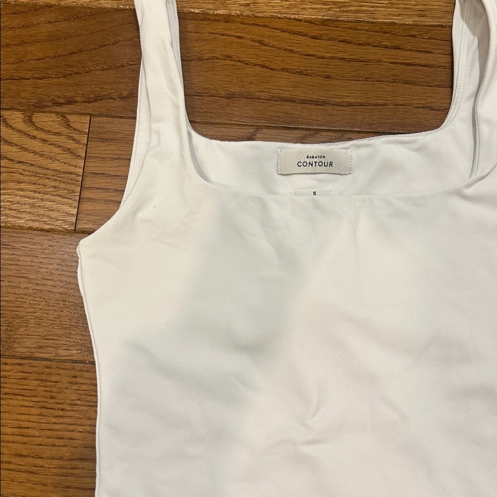 White Square Neck Contour Body Suit